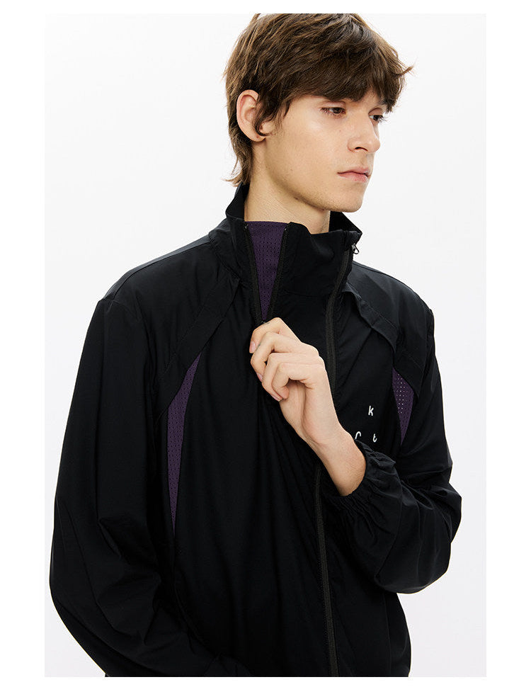 Diagonal Zipper Straight-Shoulder Sun Protection Jacket