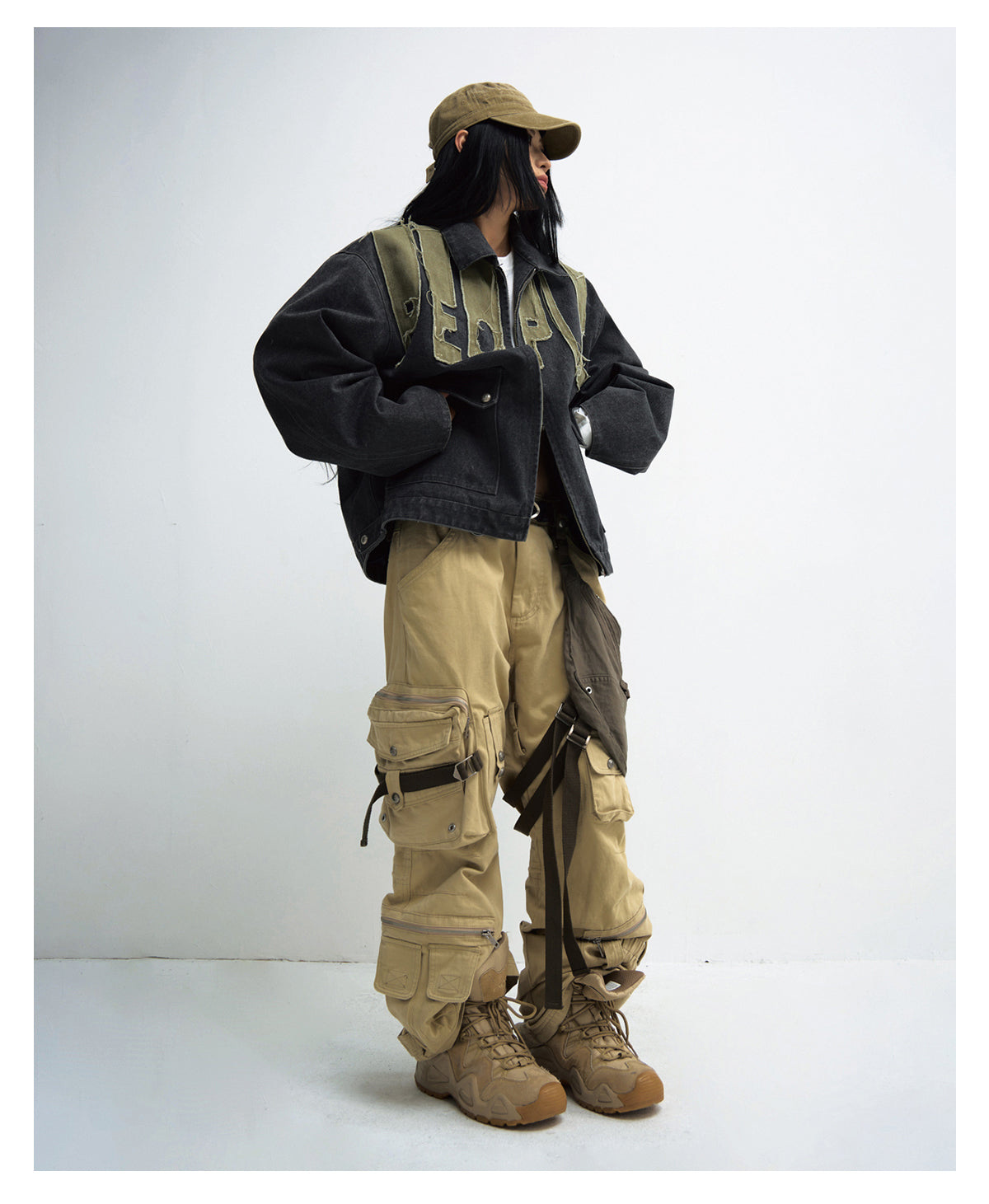 Multi-pocket straight cargo pants