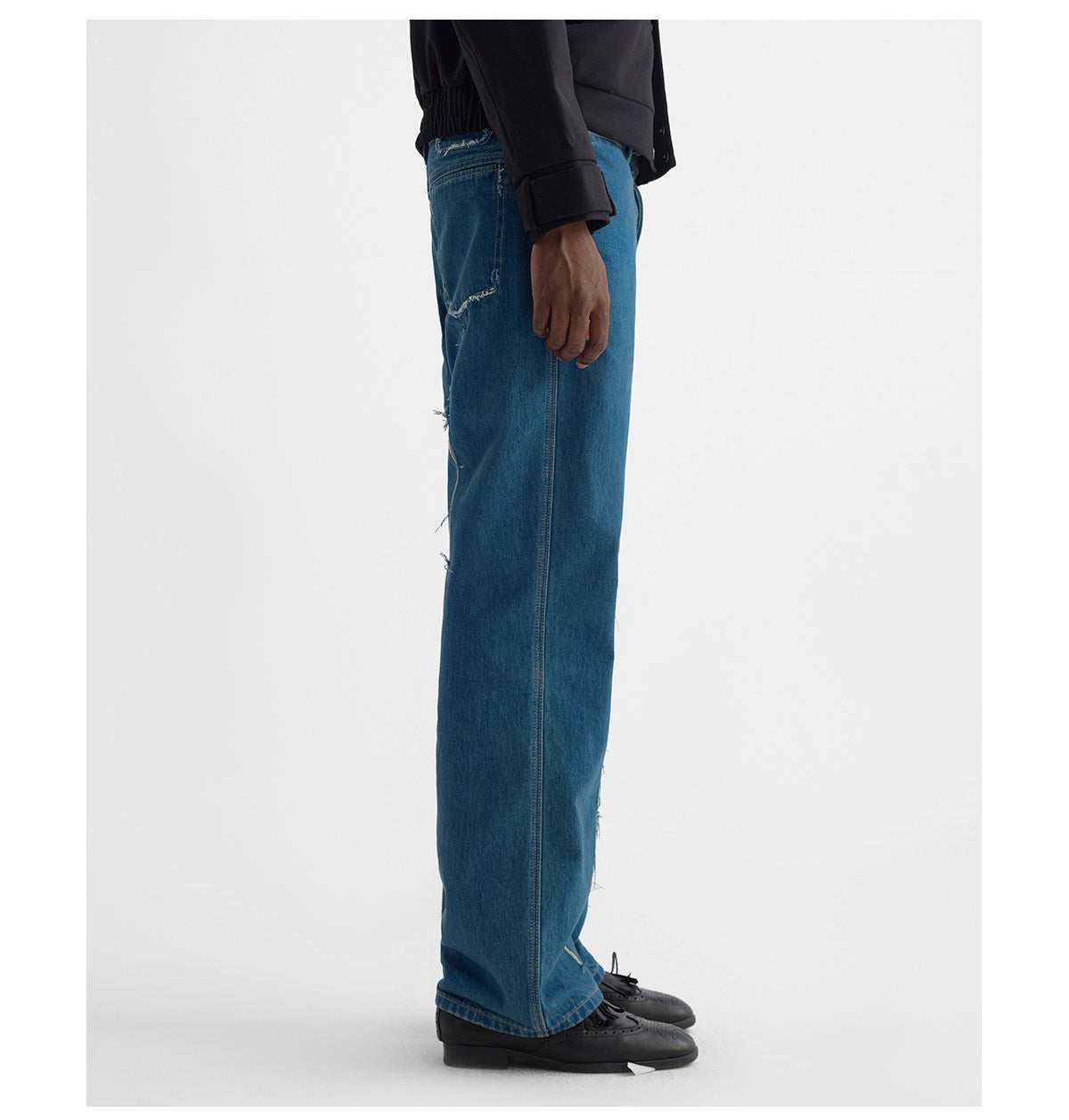Water-Washed Straight-Leg Denim Pants