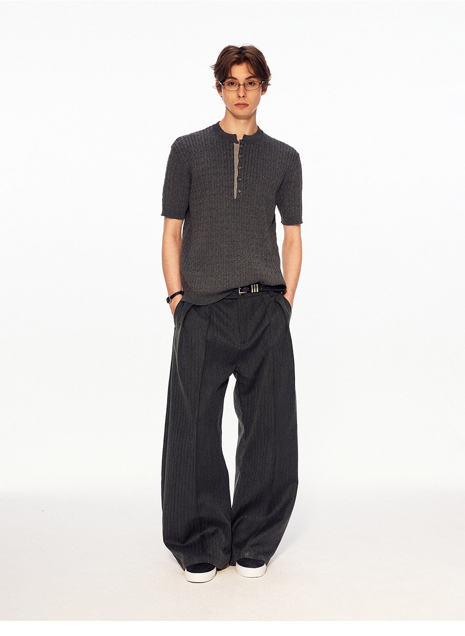 Henry-Collar Knit Shirt