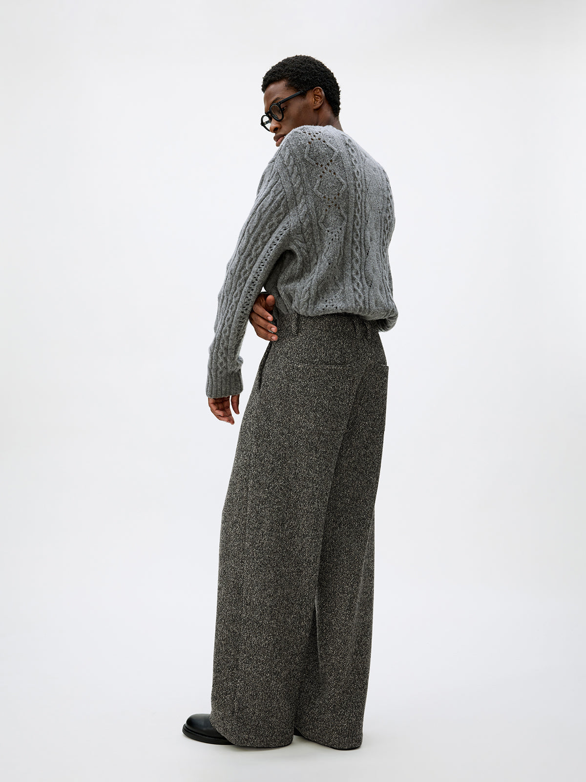 Tweed Loose Casual Pants
