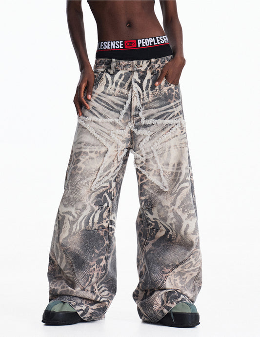Print Gradient Jeans