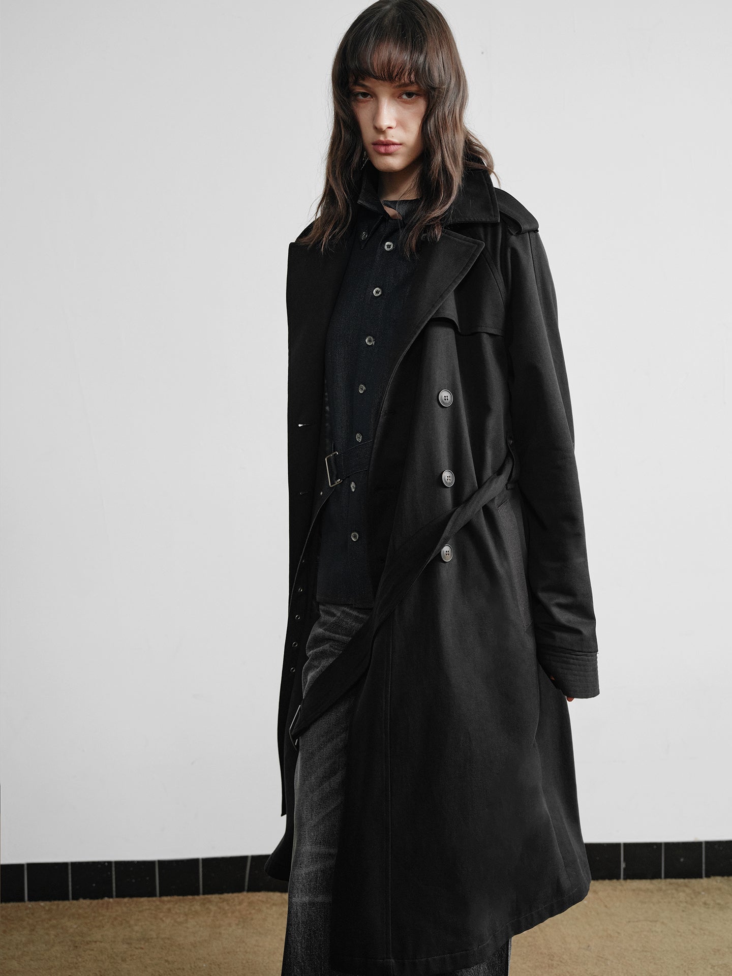 Double-breasted trench coat
