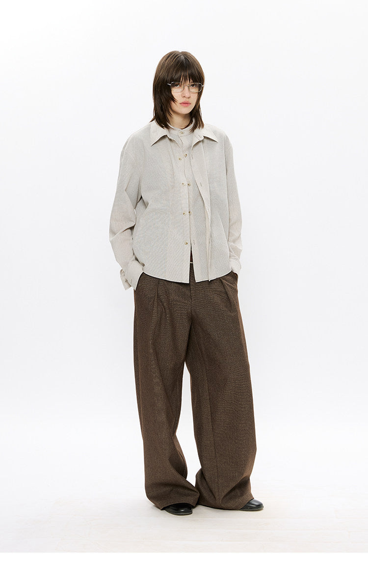 Faux Two-Piece Checkered Shirt