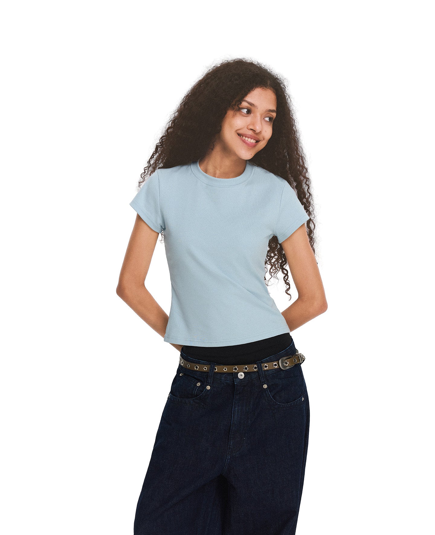 Basic Solid-Color Slim-Fit T-Shirt