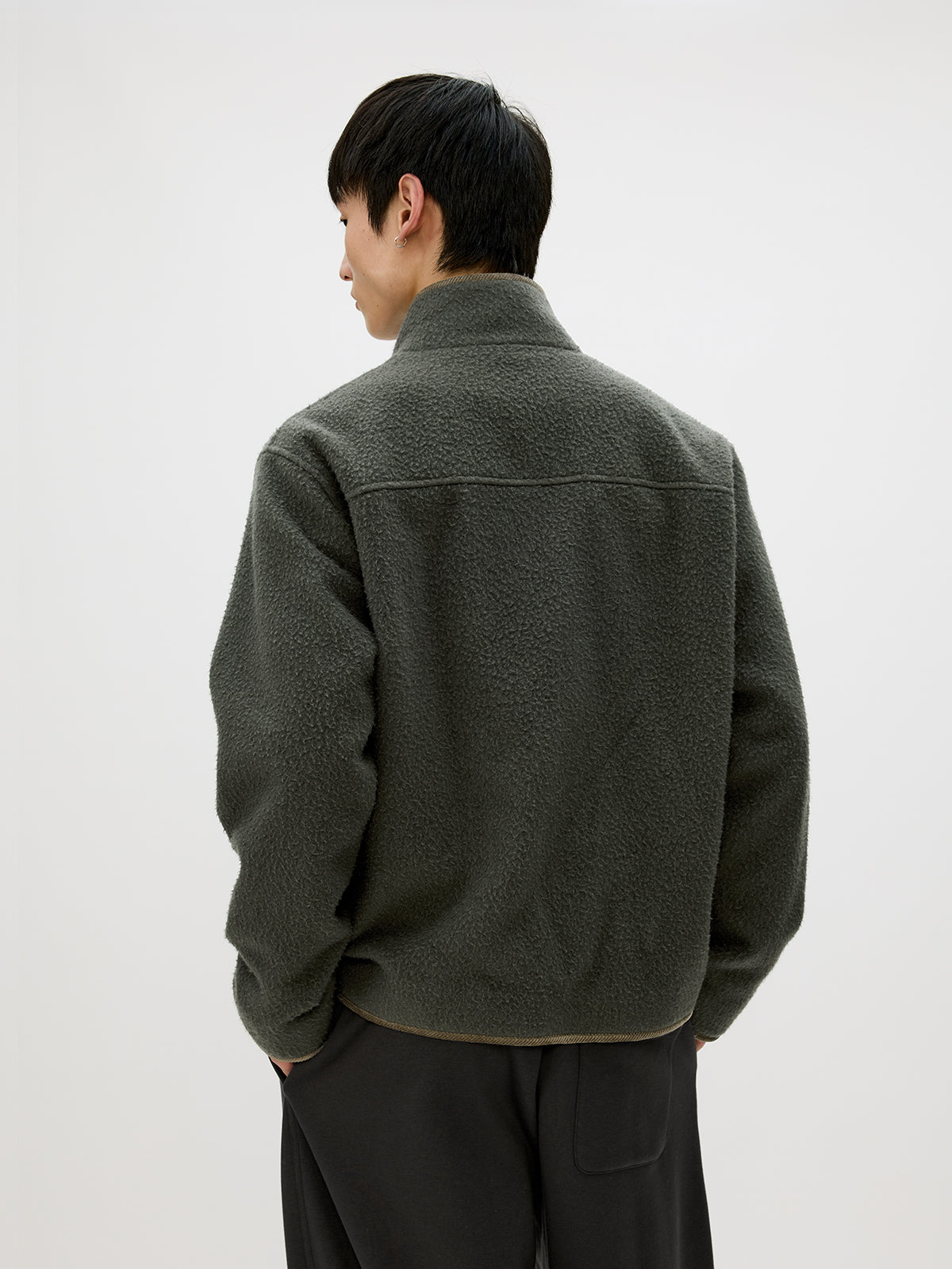 Color Block Zipper Casual Jacket