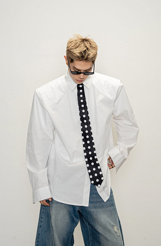 Padded-shoulder shirt