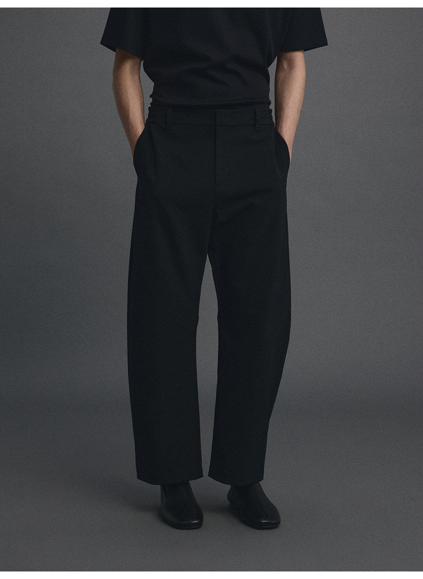 Curved-Cut Casual Pants