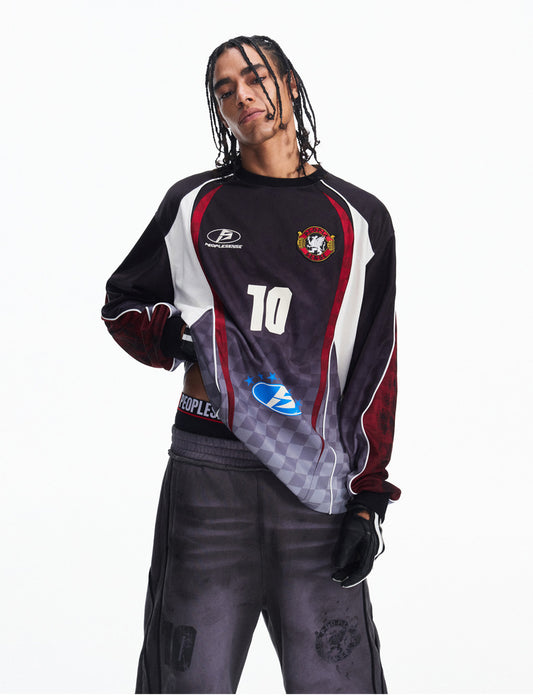 Racing Diagonal Check Pattern T-Shirt