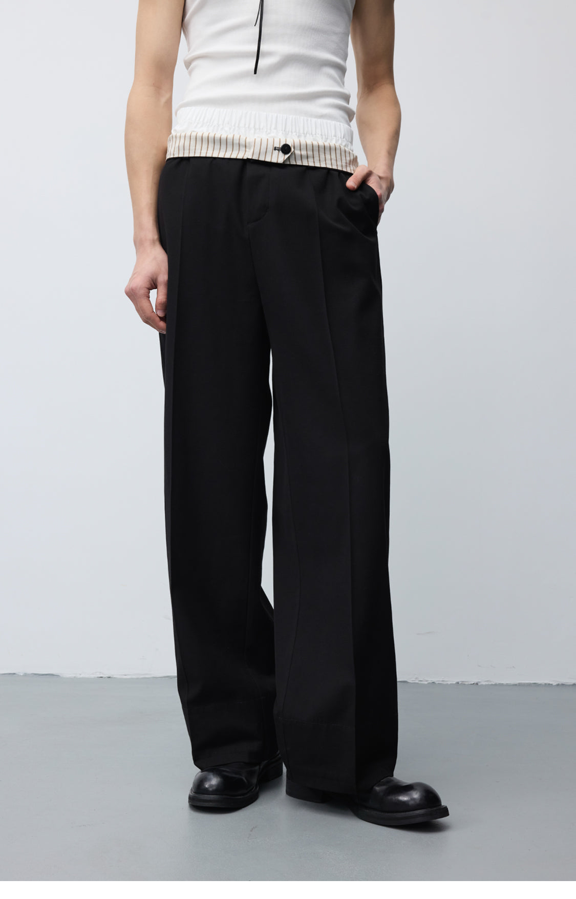 Elasticity Loose-fitting straight pants