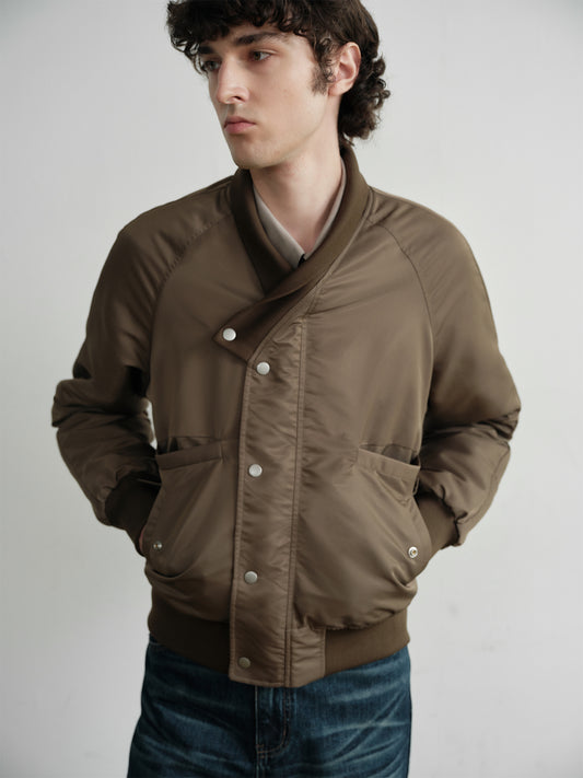 Half-lapel bomber jacket