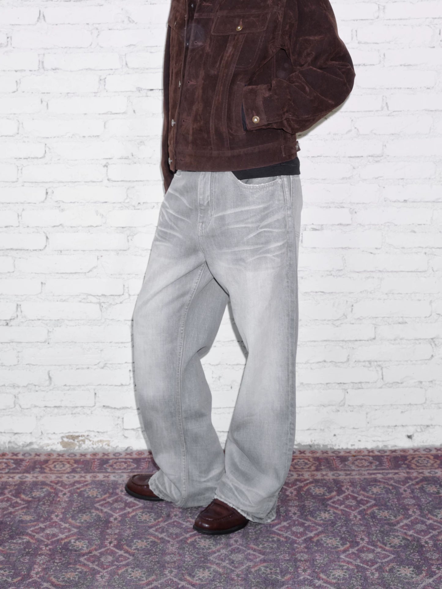A-line Straight-Leg Denim Pants