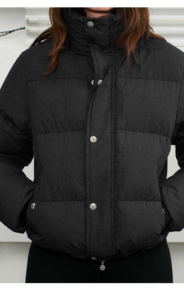 White Duck Down Stand Collar Down Jacket