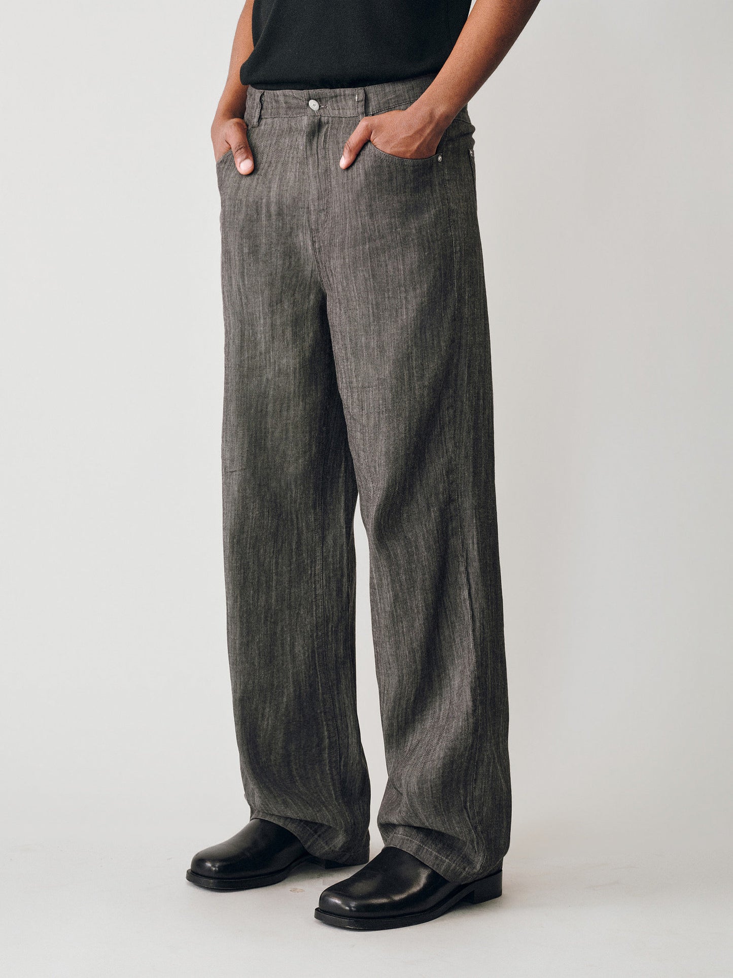 Cotton and Linen Denim Pants