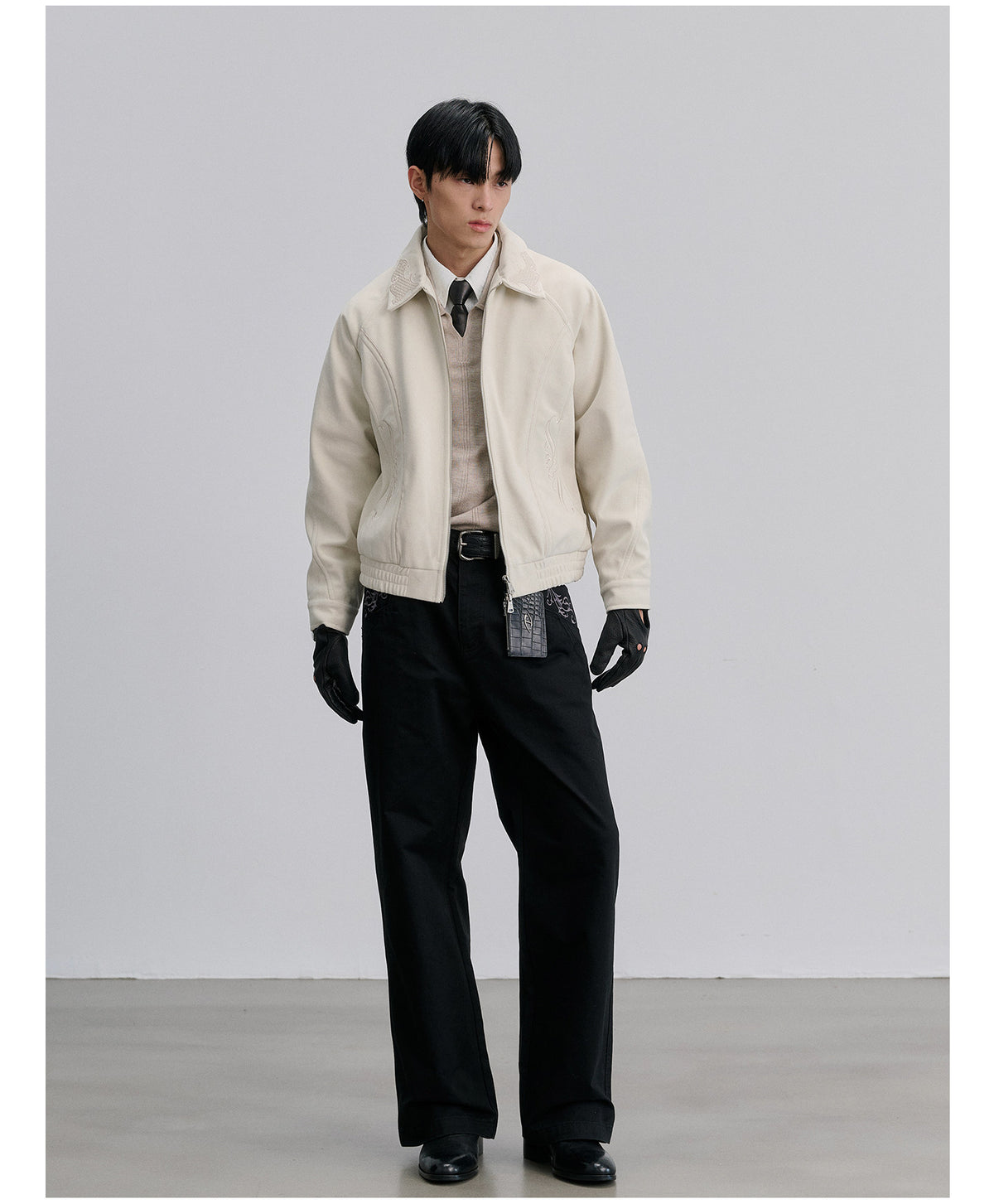 Embroidered Lapel Jacket