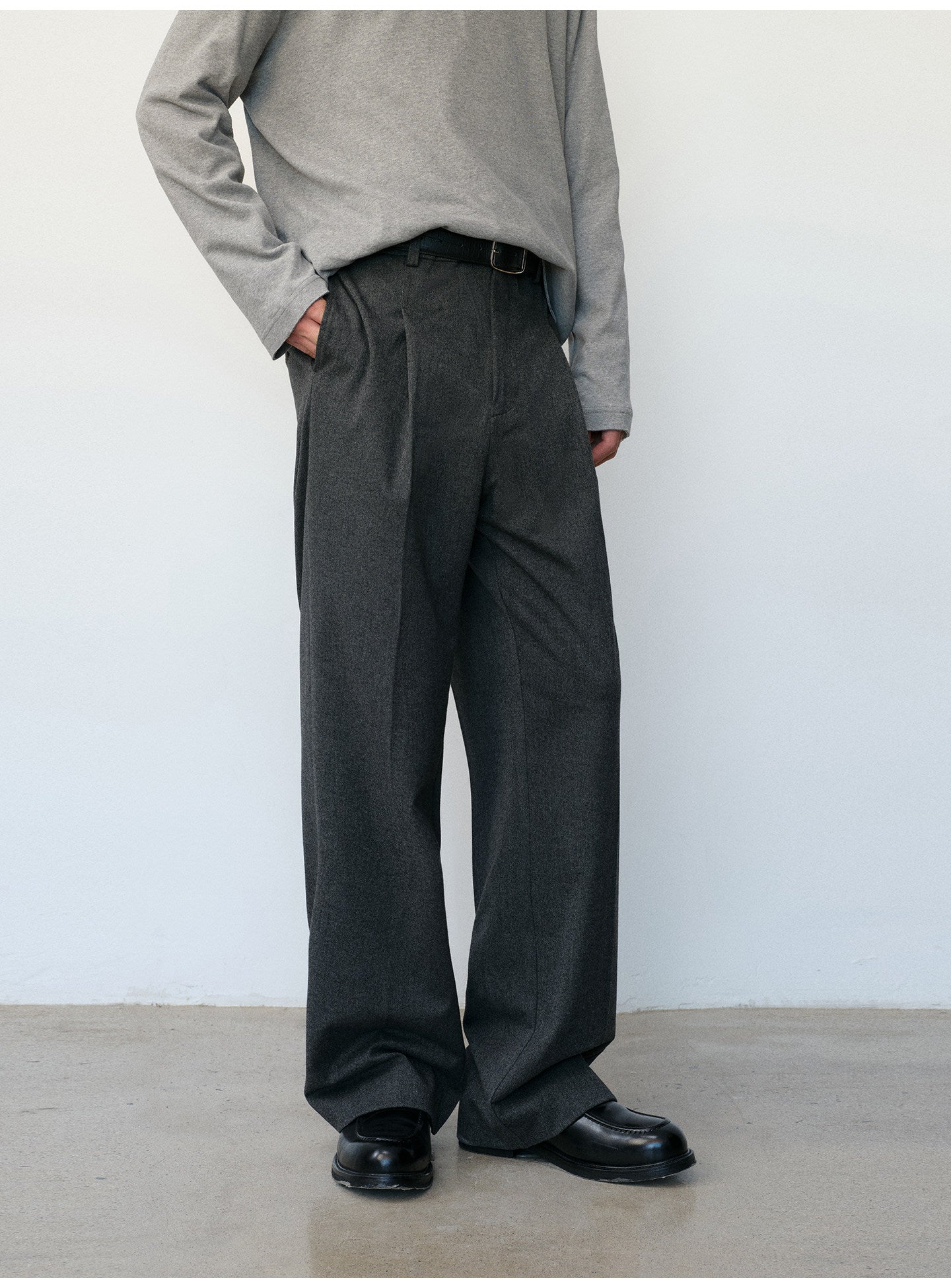 Wool-Blend Straight-Leg Pants