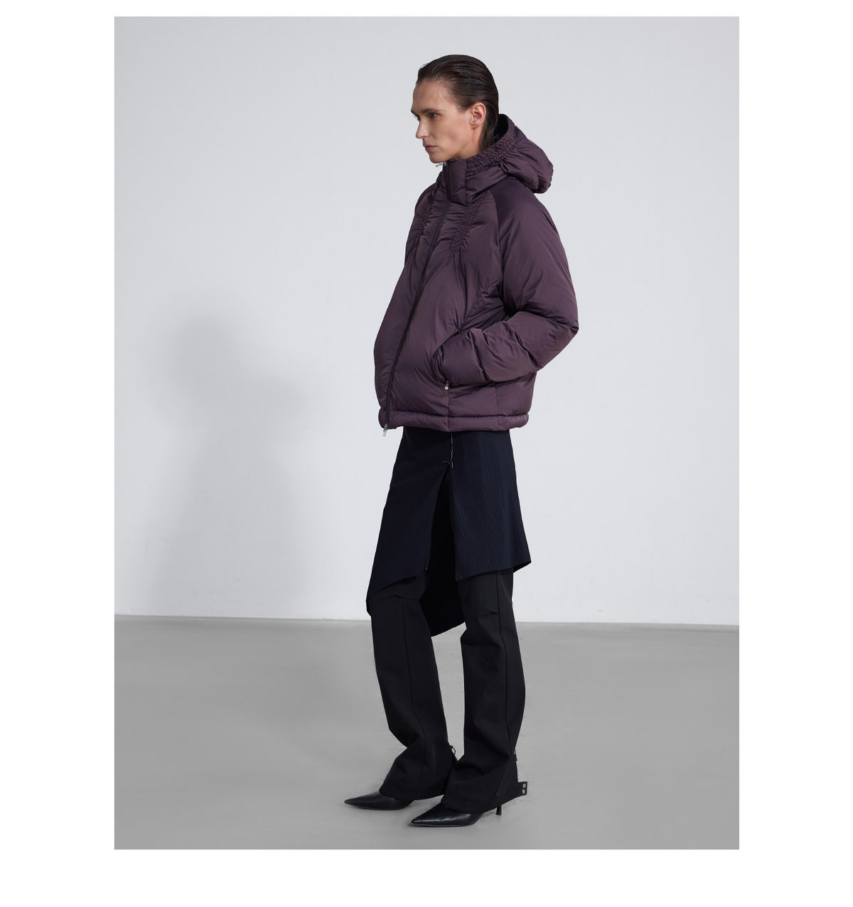 Shiny Pleated Down Jacket