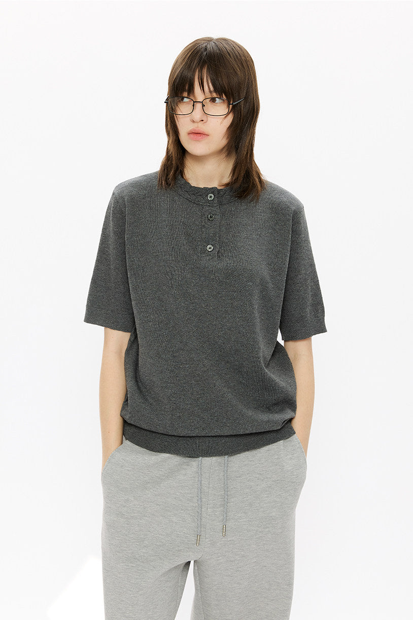 Relaxed-Fit Knit Casual Shirt