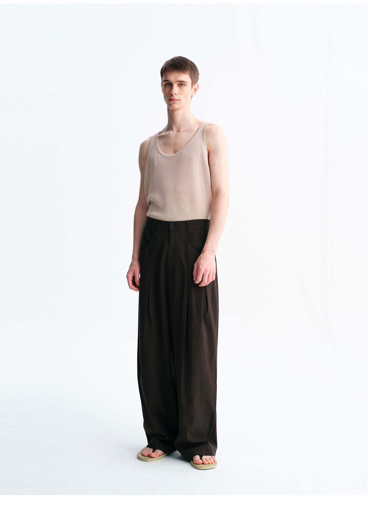Vintage Linen-Style Casual Pants