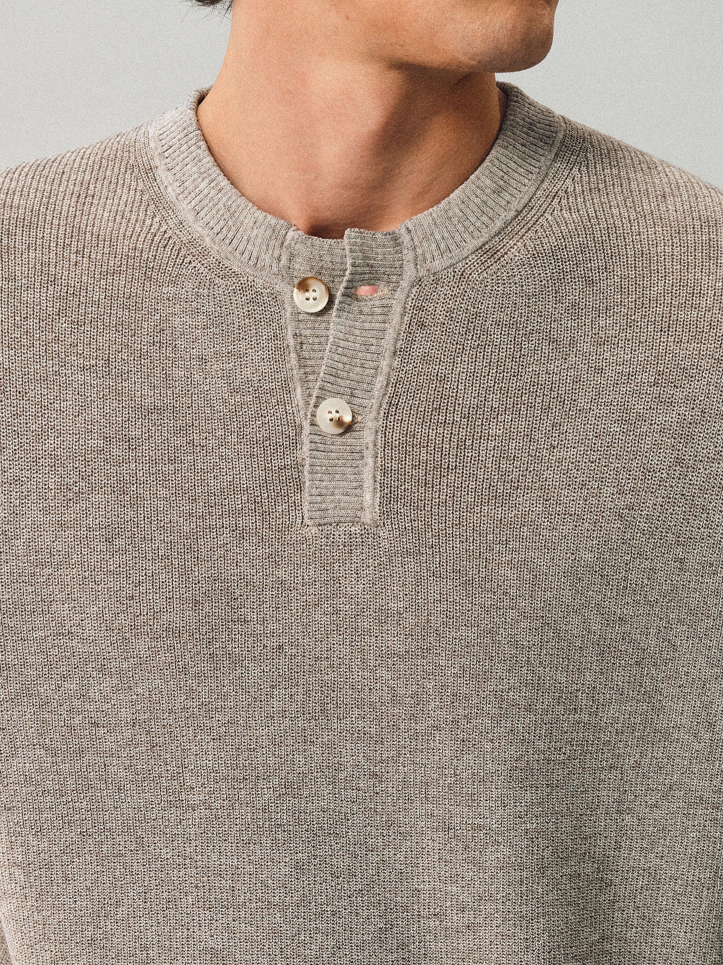 Henley Neck Linen Knit