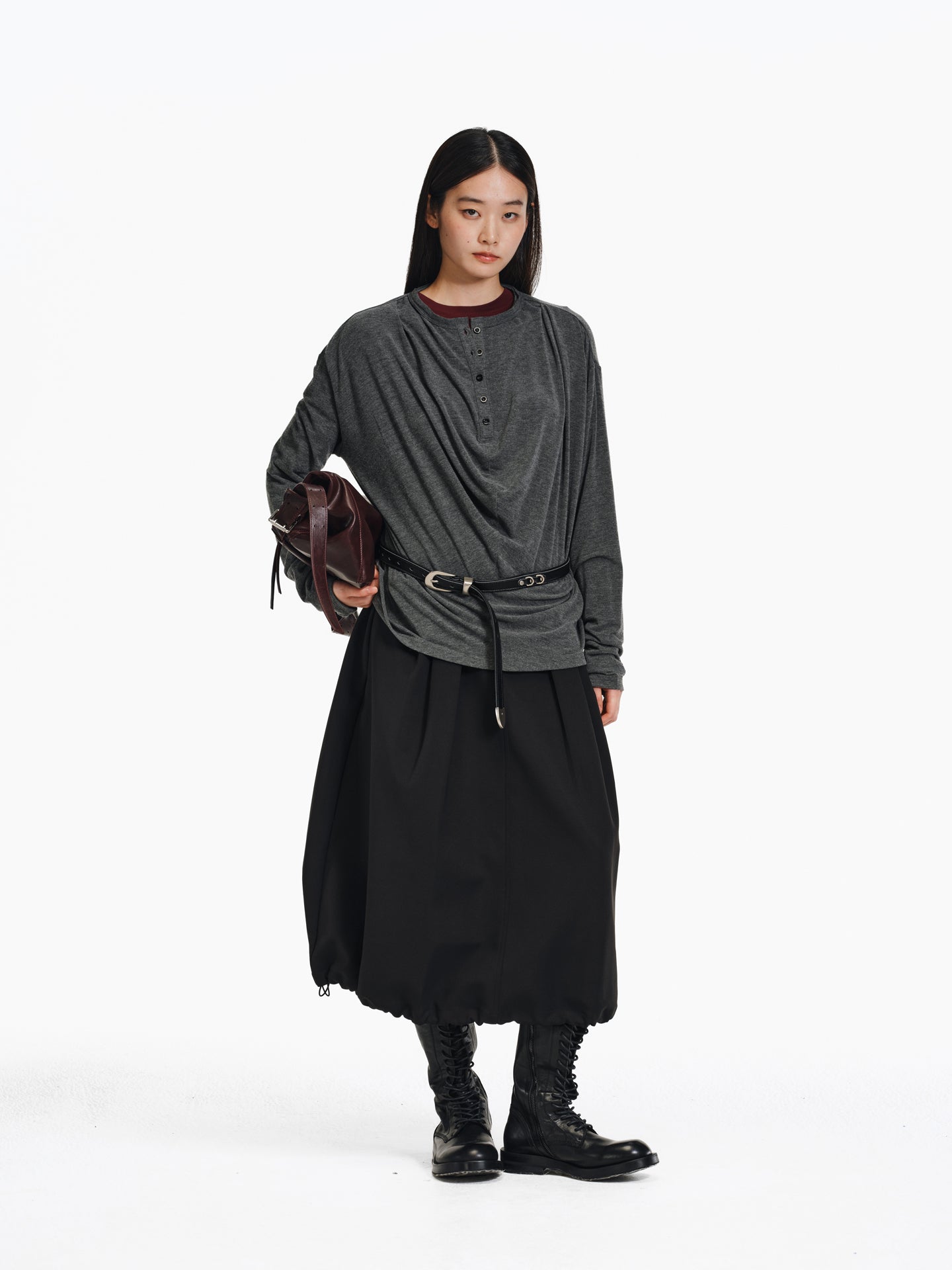 Pleated Collar T-Shirt