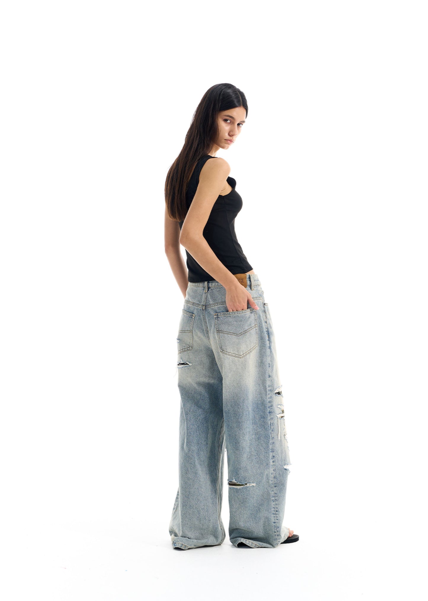 Lip D Camouflage Patch Jeans