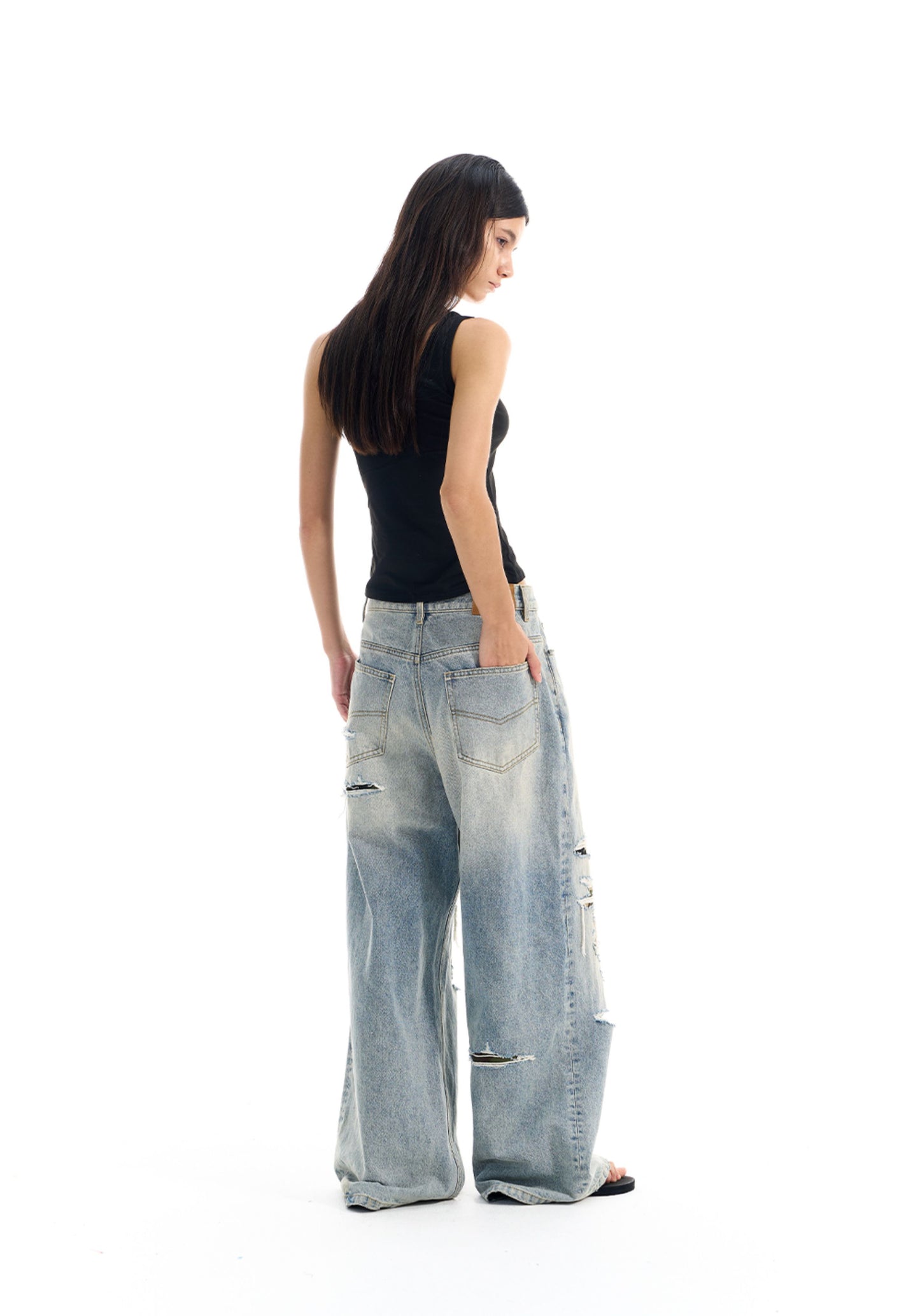 Lip D Camouflage Patch Jeans