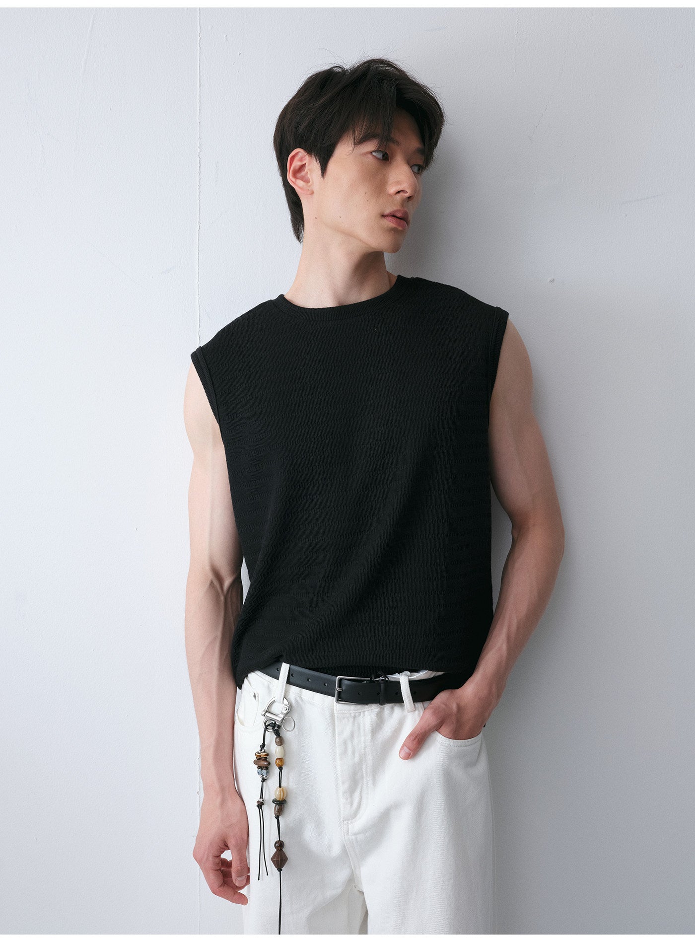 Cotton-Blend Sleeveless Shirt