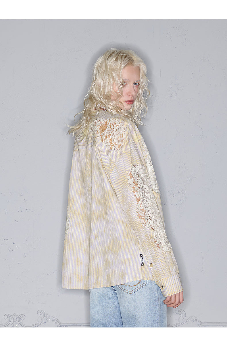 Lace Stitch Slim Shirt