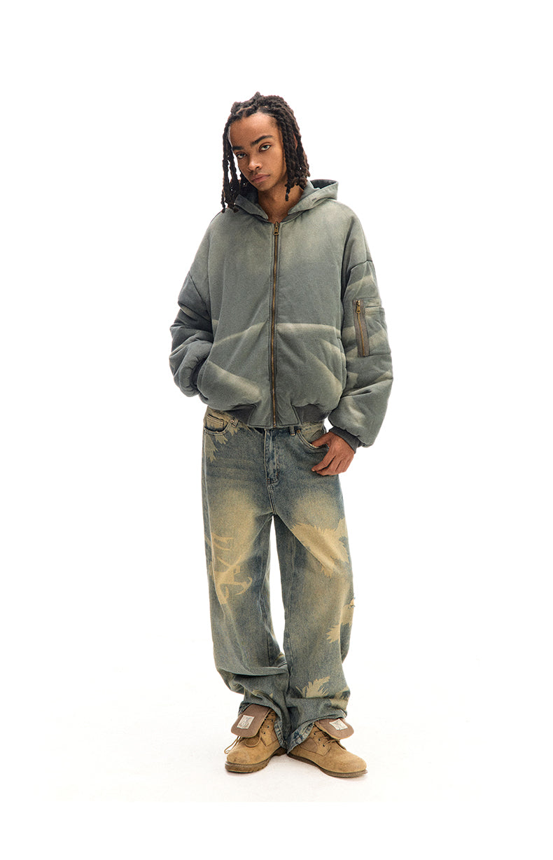 Wrinkled wash sweatshirt