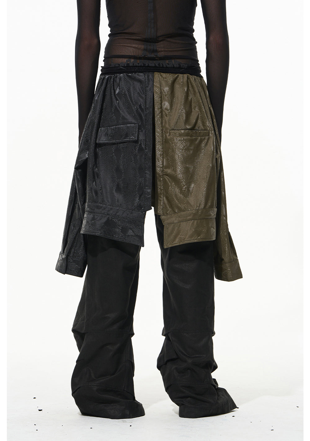 Faux two-piece loose casual pants