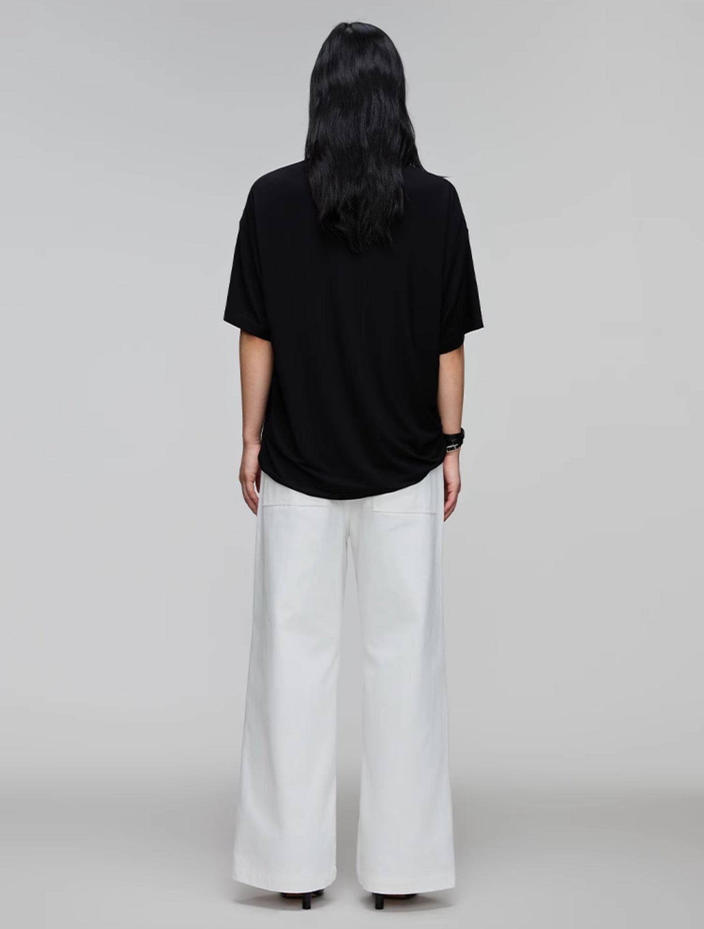 Elastic Waist Wide Leg Casual Pants