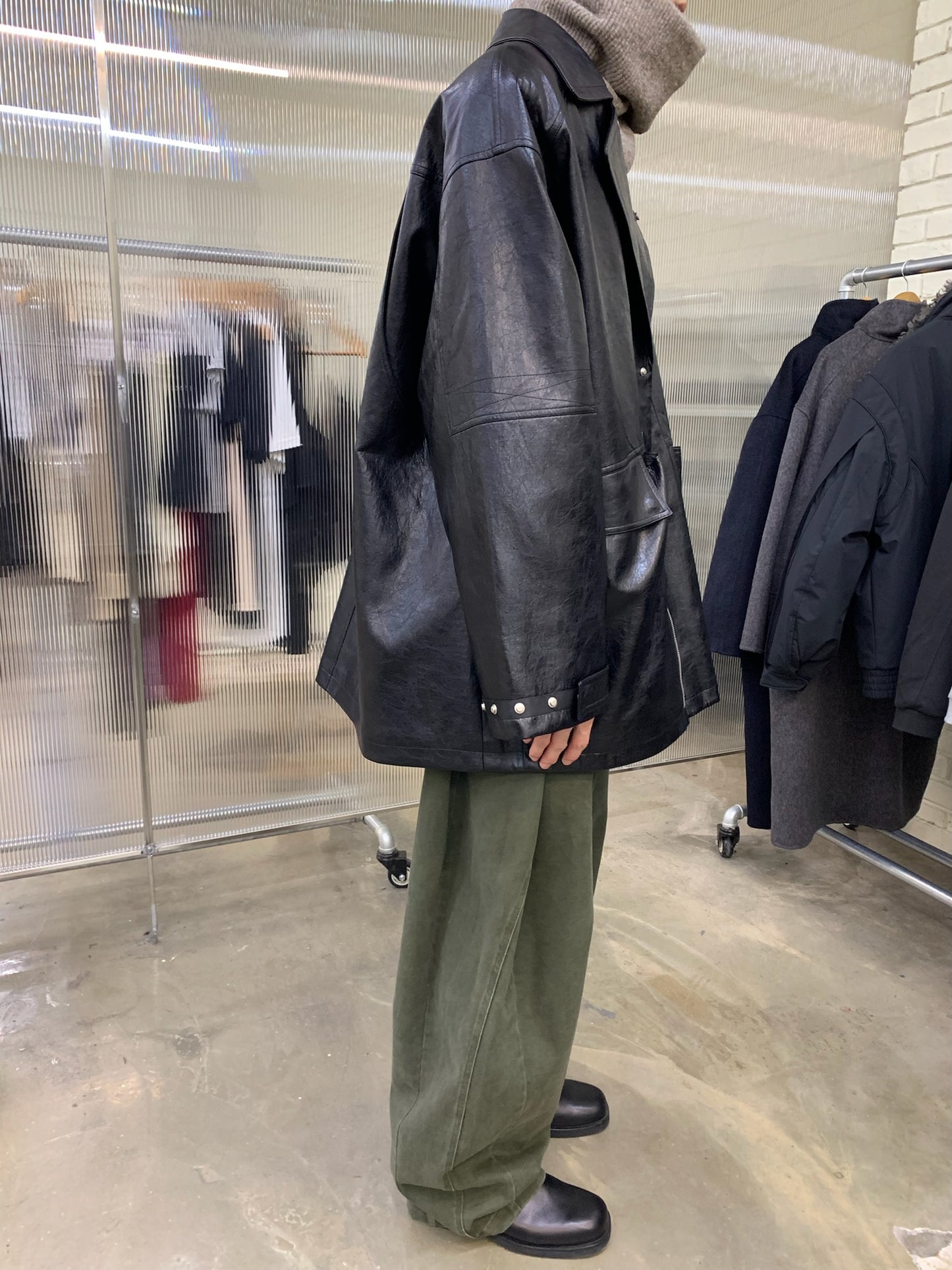 Oversized mid-length jacket