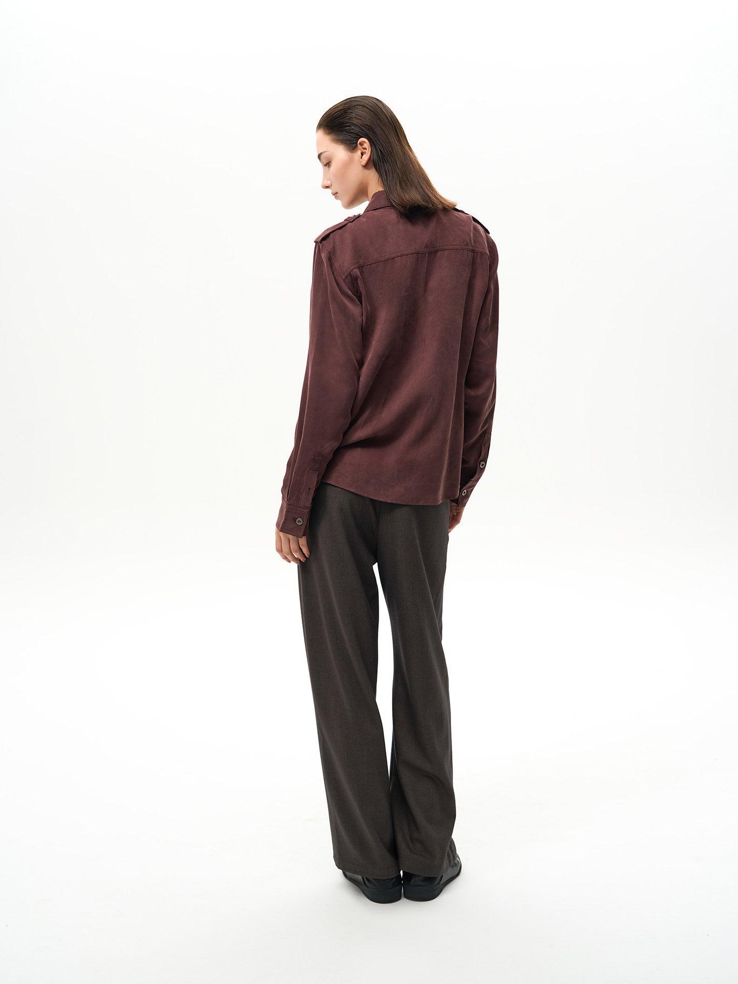 Ribbon Zipper Military Shirt