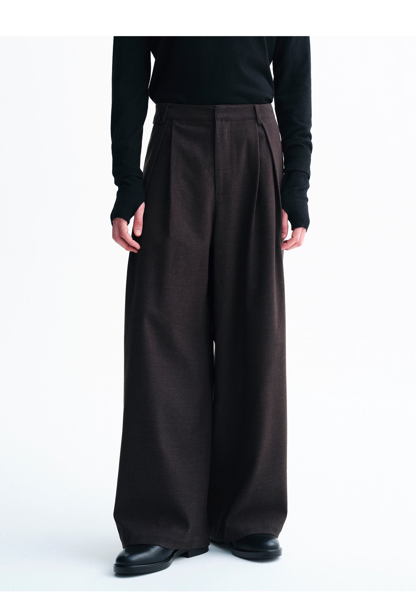 Unisex Single-Pleat Casual Pants