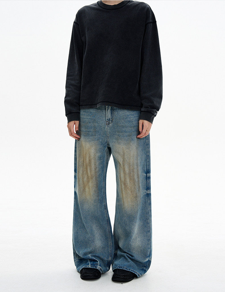 Loose Fit Retro Wash Jeans