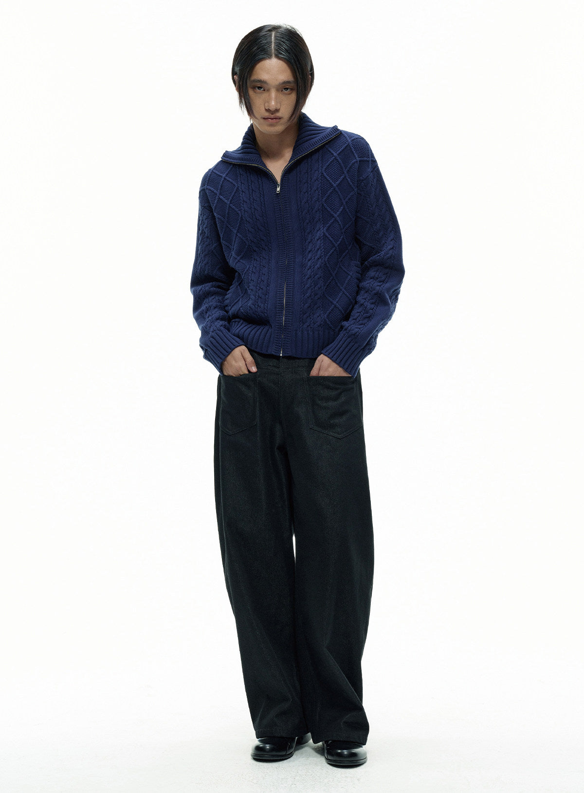 Cable Knit Pattern Cardigan