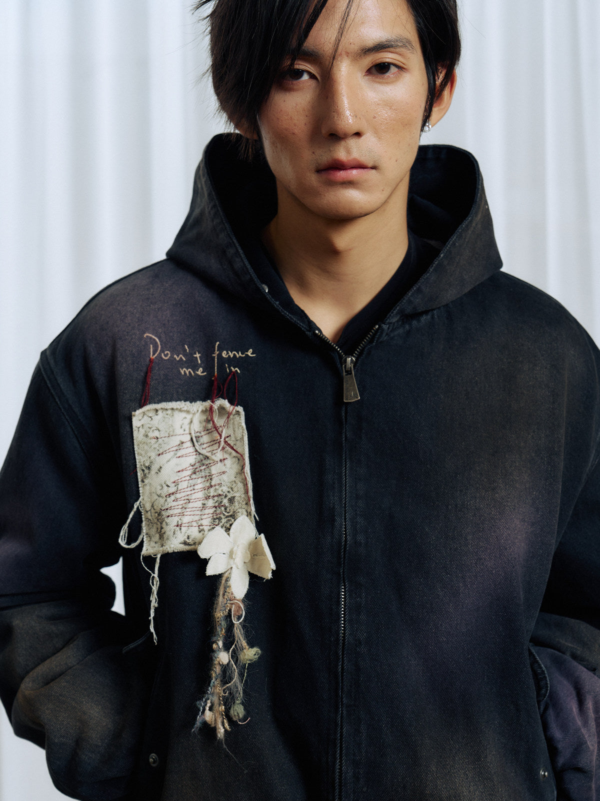 Detachable faux fur lining denim jacket