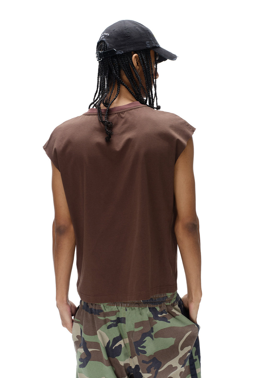 Embroidered Badge Sleeveless Shirt