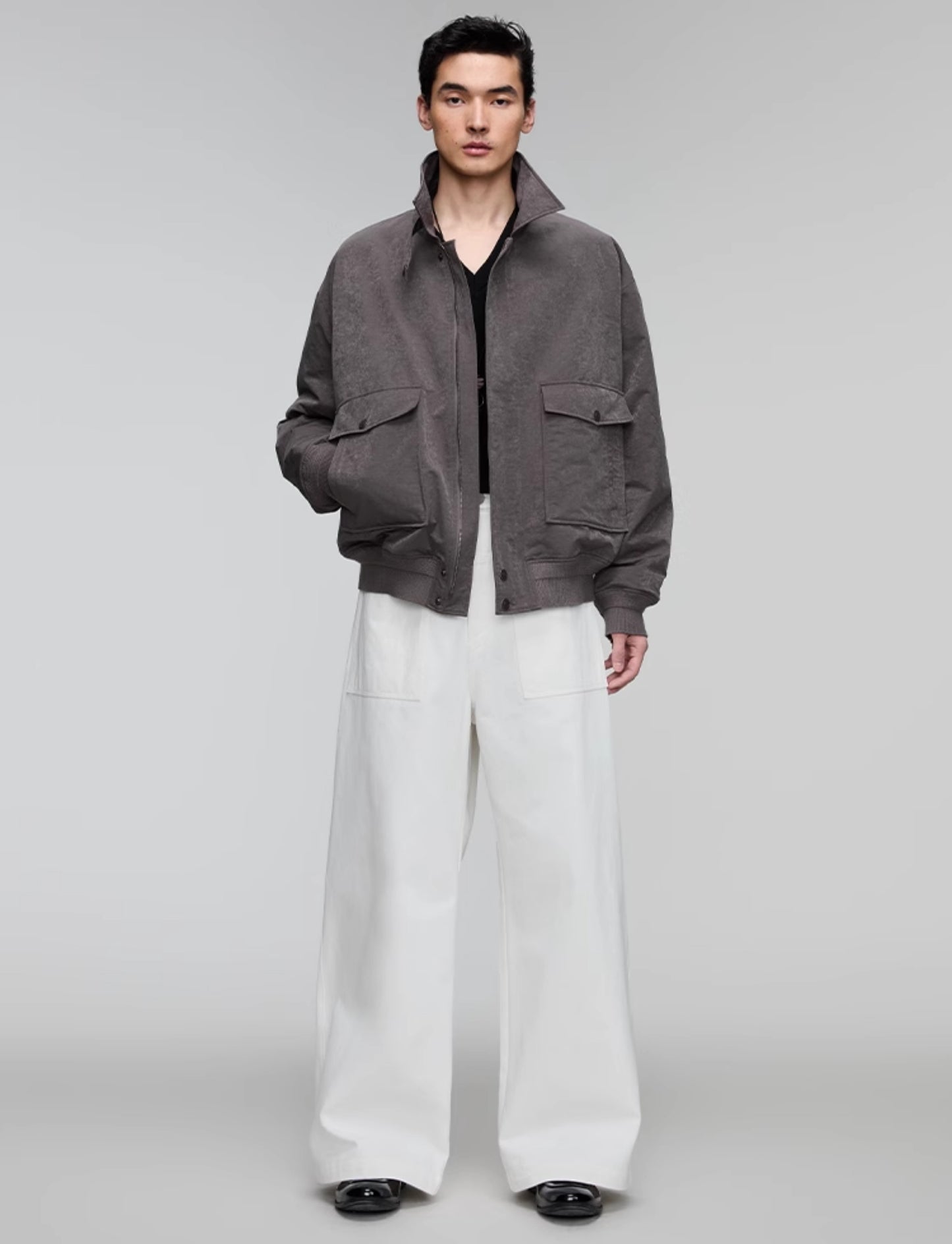 Elastic Waist Wide Leg Casual Pants