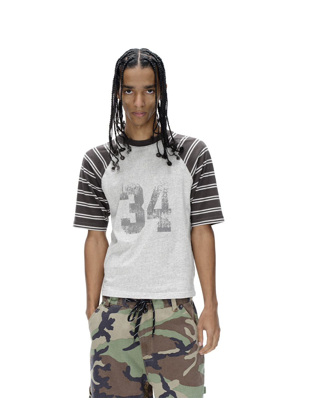 Letter Stripe Raglan T-Shirt