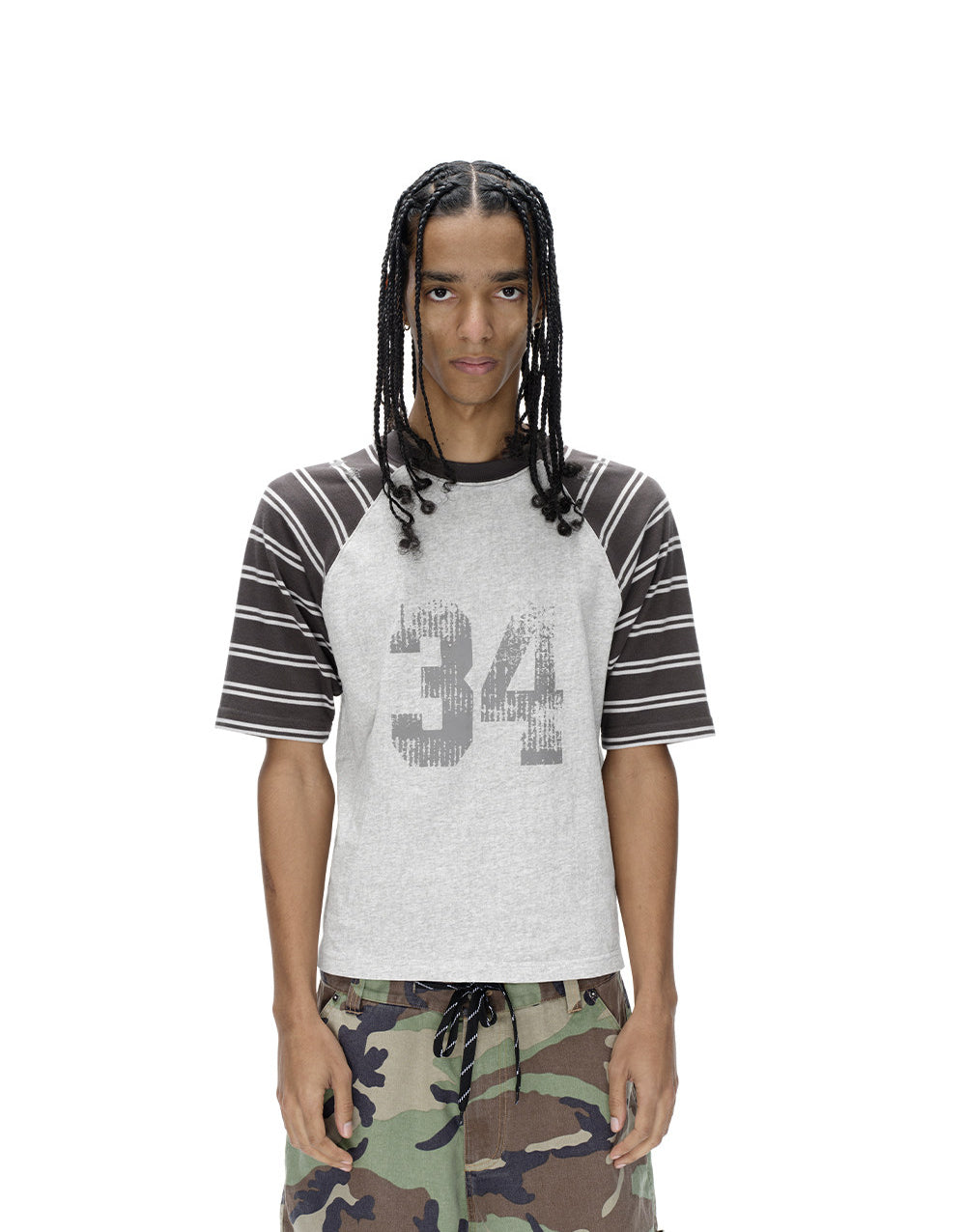 Letter Stripe Raglan T-Shirt