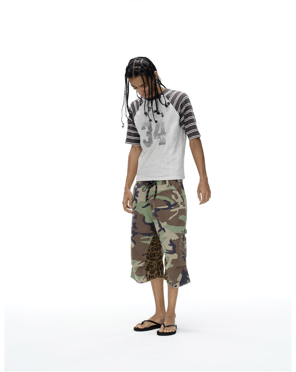 Letter Stripe Raglan T-Shirt