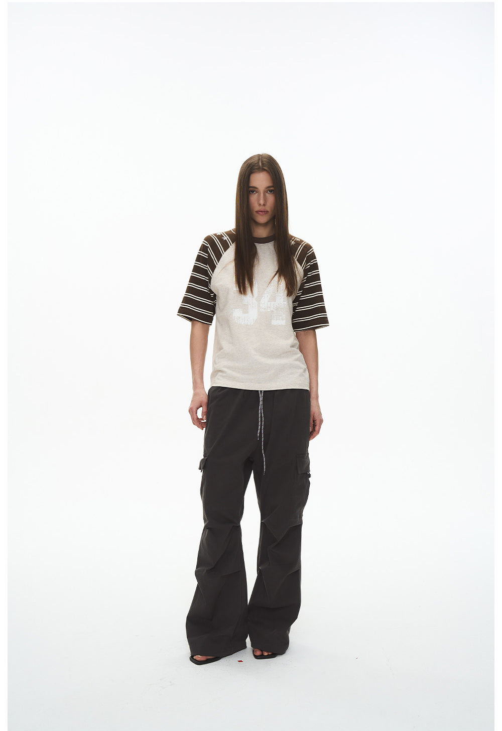 Letter Stripe Raglan T-Shirt