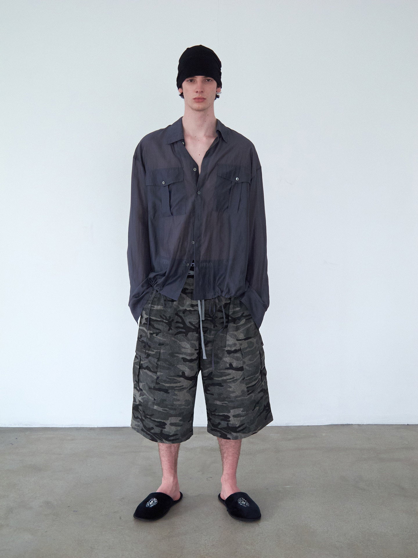 Patchwork Check Faux Two-Piece Shorts