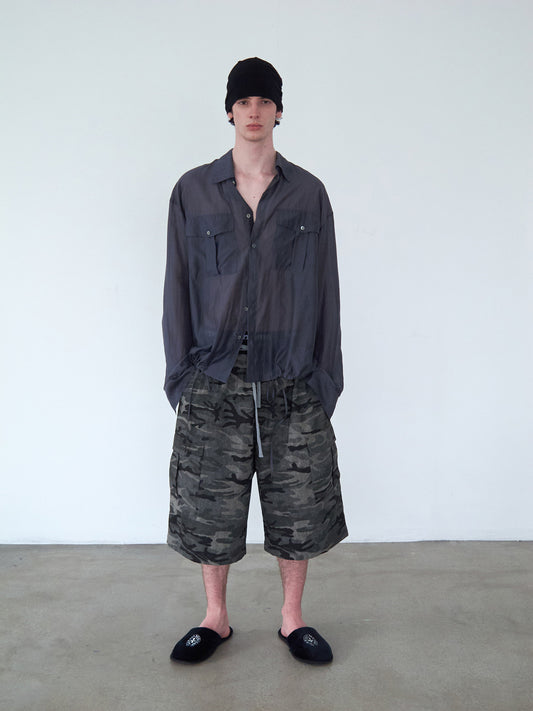 パッチワークチェックフェイクツーピースショートパンツ