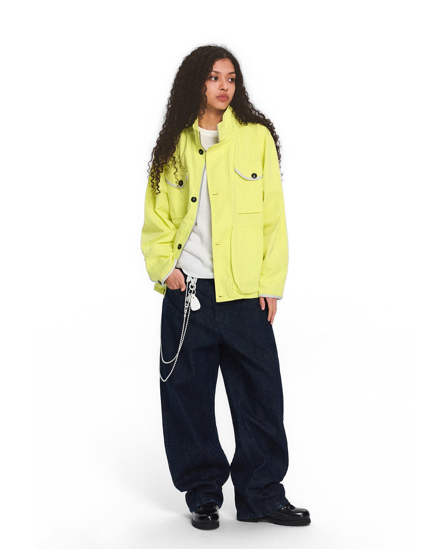 Stand-Up Collar Hooded Zipper Jacket