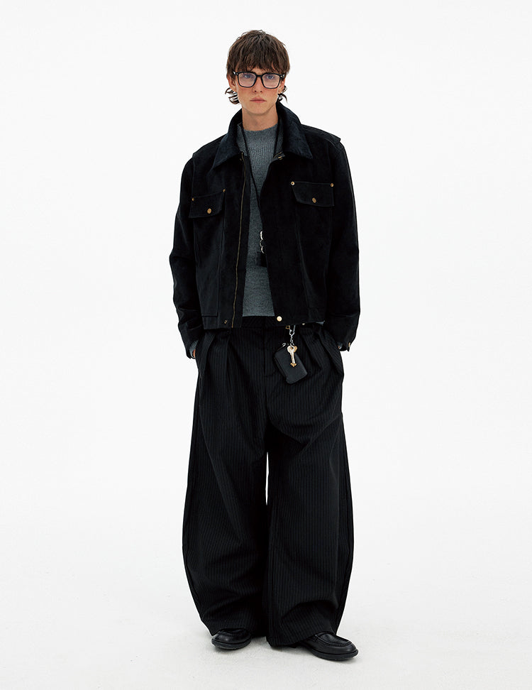 Unisex Corduroy Collar Jacket