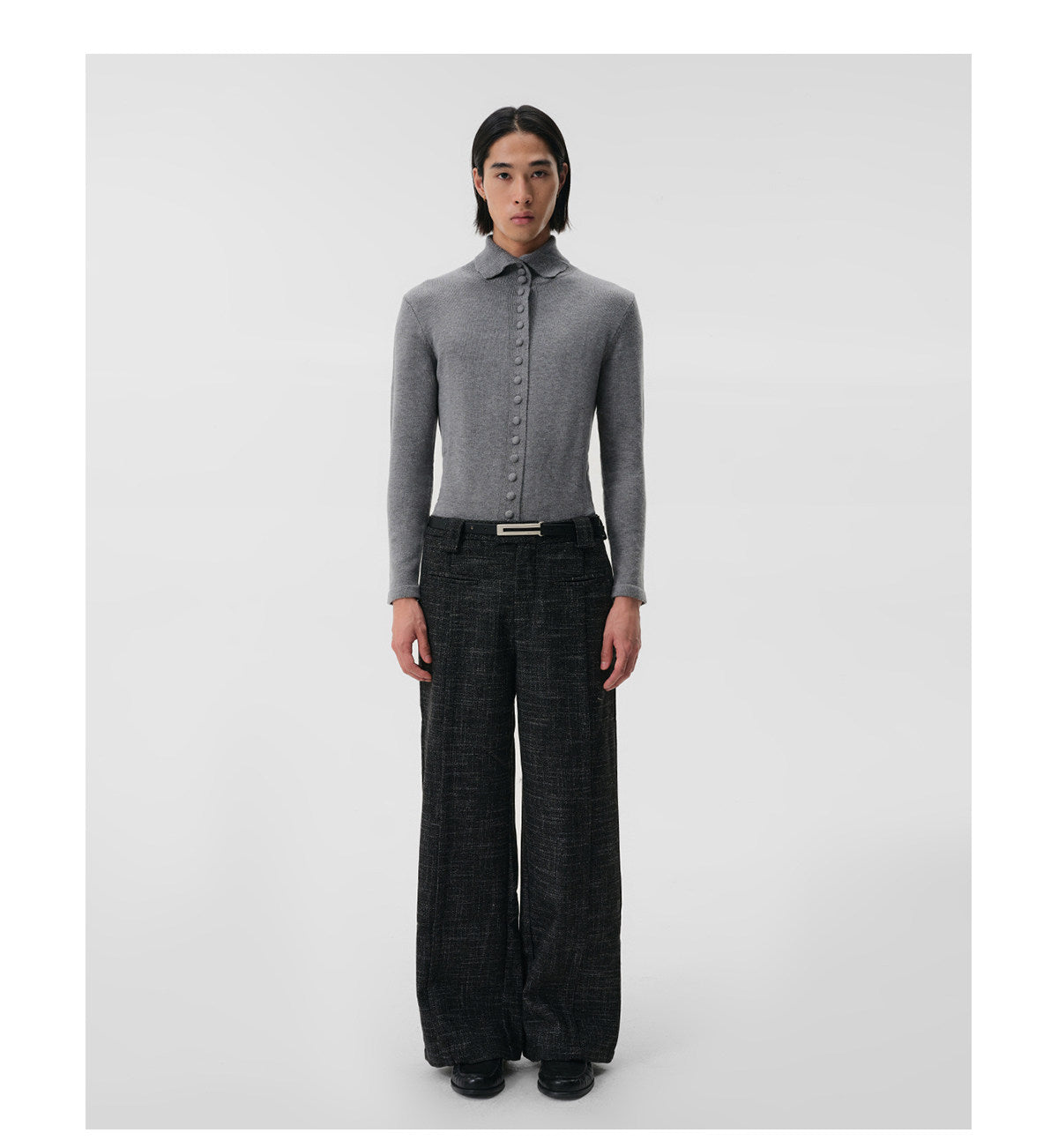 Half-Turtleneck Sweater with Wrap Cuffs