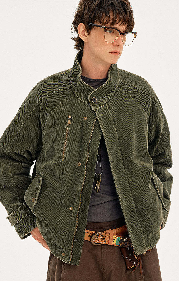 Stand Collar Corduroy Jacket